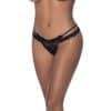 Cross Strap Split Thong Black - Image 2