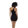 Asymmetrical Cut Out Dress w Ring Details Black - Image 2