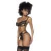 Black 3 Pc Set w/ Bra, Garter Belt and Thong - Image 2