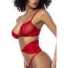 Red 3 Pc Set w/ Bra, Panties and Flexible Corset - Image 3