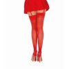Dreamgirl Back Seam Sheer Thigh High Stockings Red - Image 2